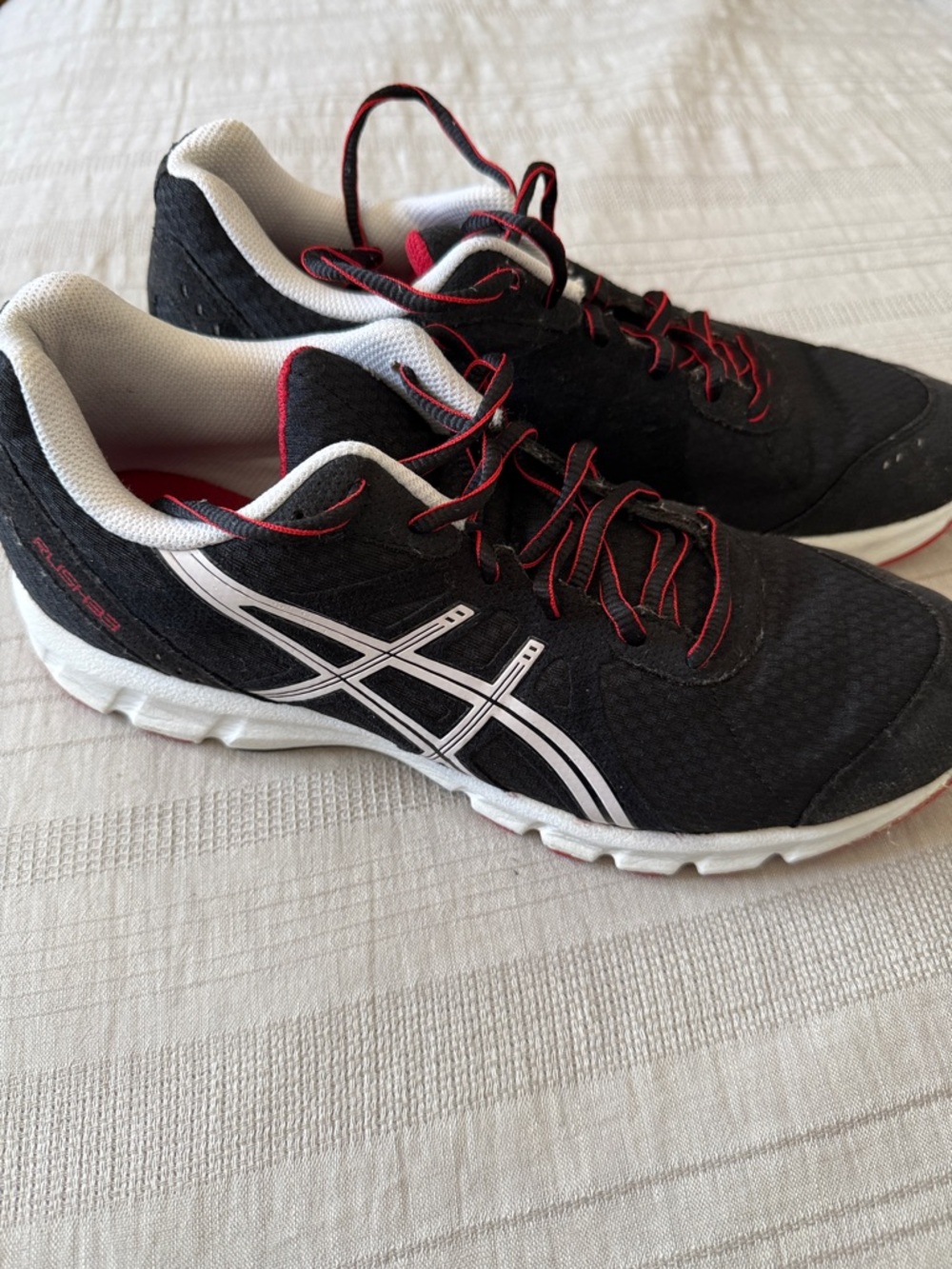 Asics Black White Red Running Shoes